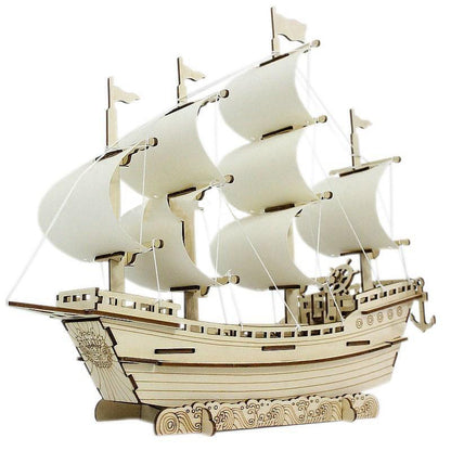 Modelo de velero de madera, bricolaje, montaje hecho a mano