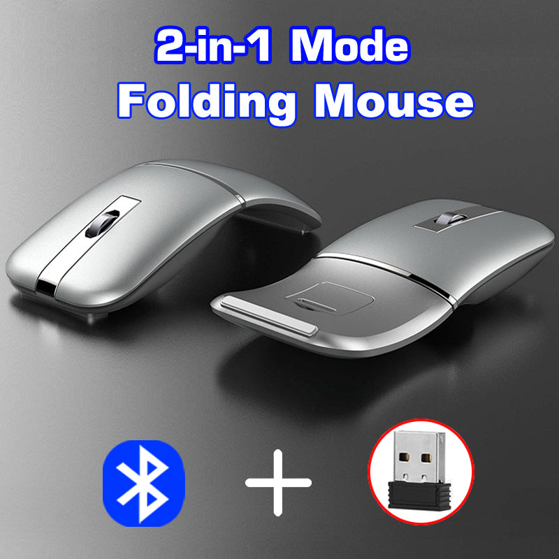 Ratón inalámbrico Bluetooth de modo dual, recargable, ultrafino