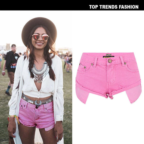 Pantalones cortos vaqueros de cintura baja para mujer