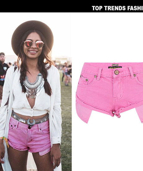 Pantalones cortos vaqueros de cintura baja para mujer
