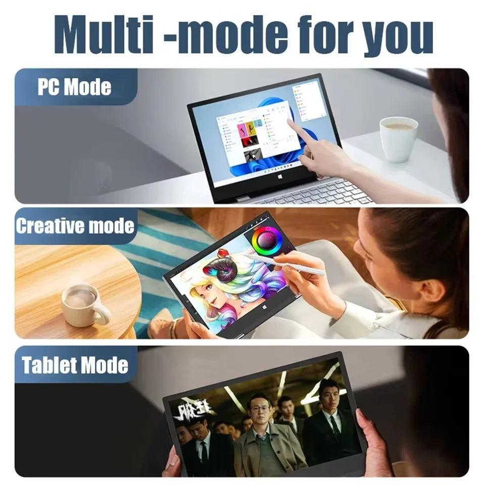 Minicomputadora portátil 2 en 1 con pantalla táctil de 11,6" Intel N4020, 8 GB