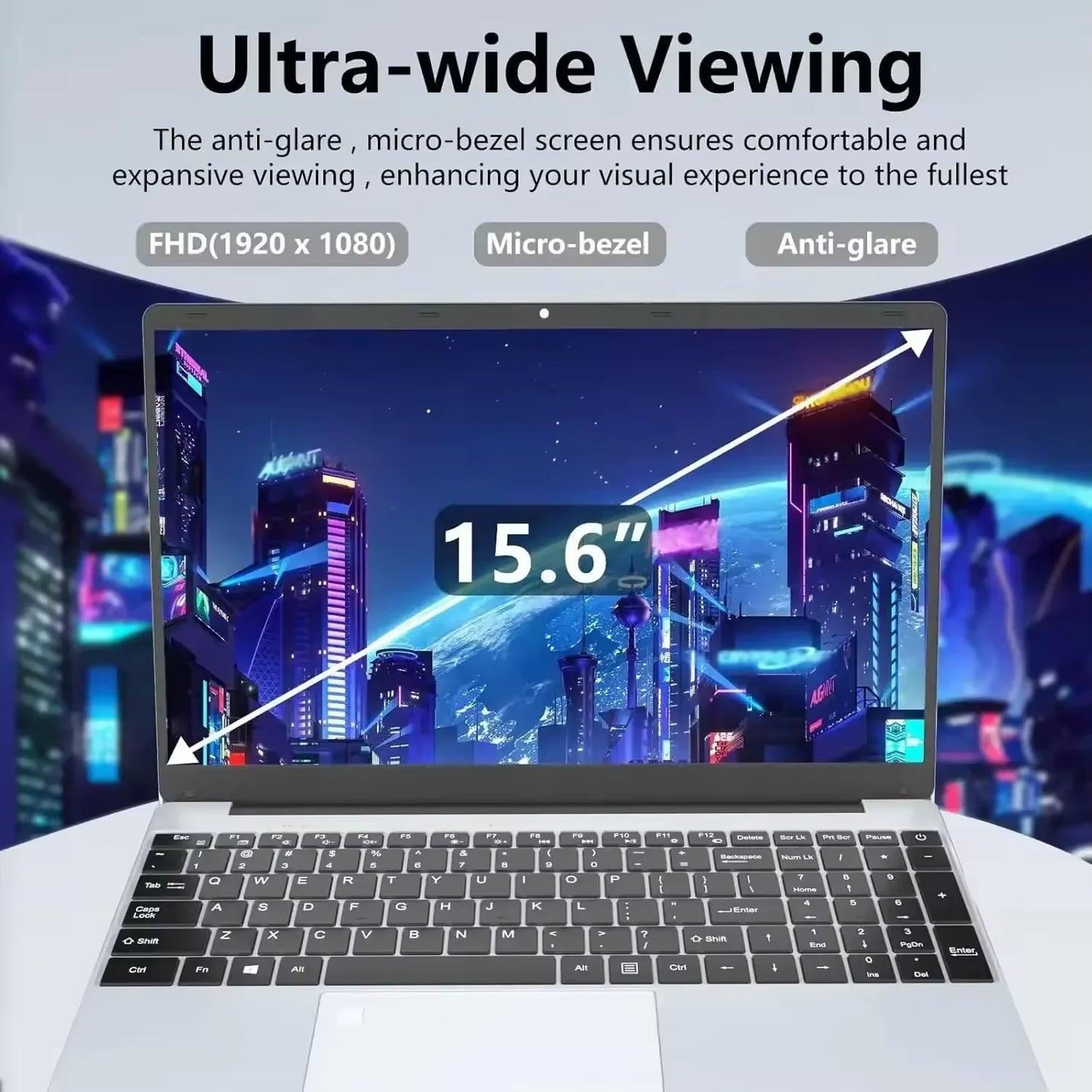 Portátil FUCHU de 15,6'' con Windows 11, Intel Celeron N4000, 16 GB