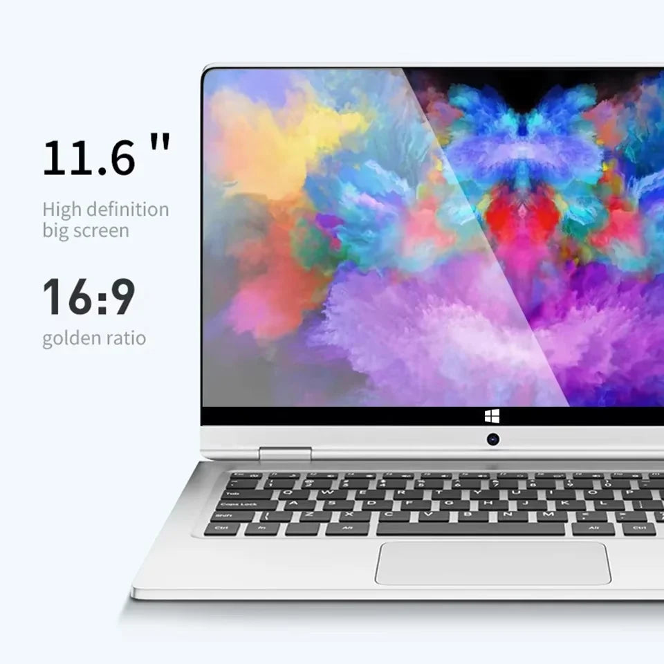 Minicomputadora portátil 2 en 1 con pantalla táctil de 11,6" Intel N4020, 8 GB