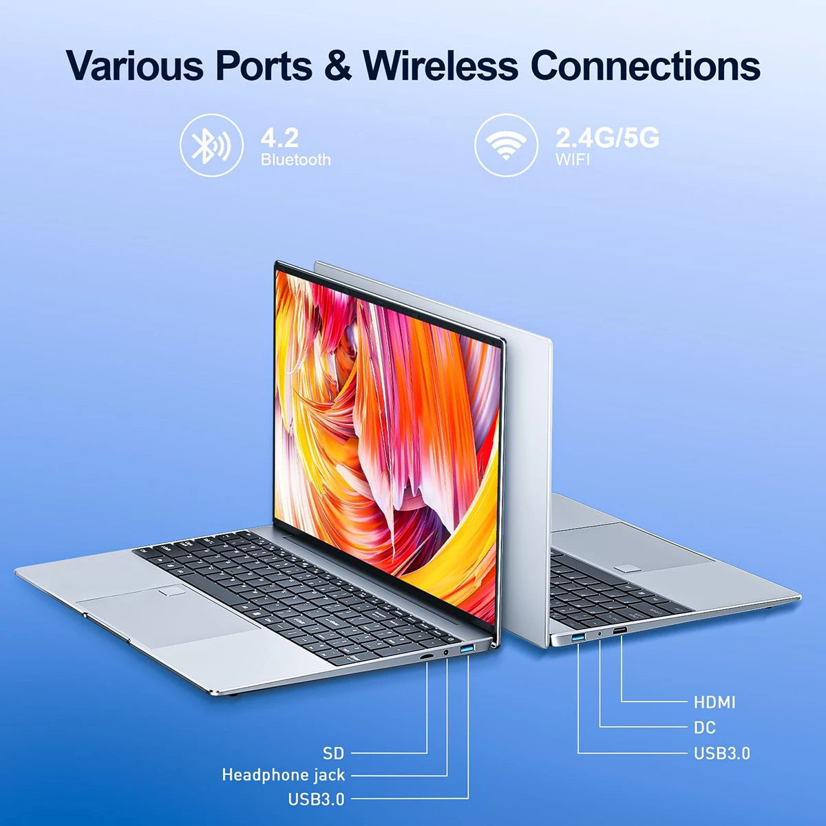 Portátil "Intel Celero N5095 32GB + 2TB Windows 11 portátil Huella digital