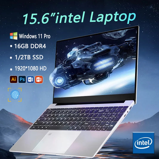 Portátil FUCHU de 15,6'' con Windows 11, Intel Celeron N4000, 16 GB