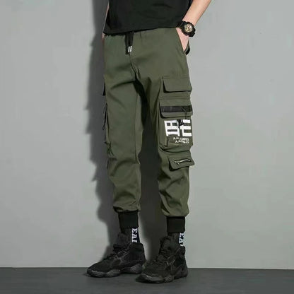 Pantalones cargo con cordón y múltiples bolsillos, pantalones cargo