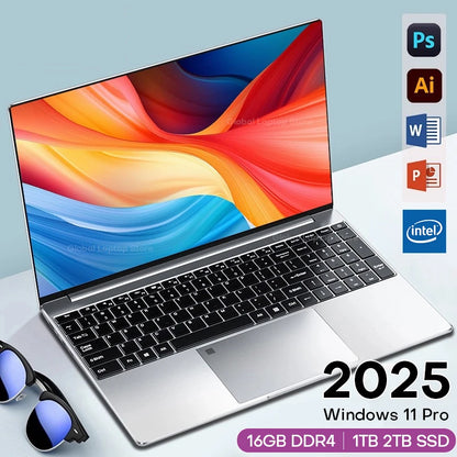 Ordenador portátil Intel de 15,6" para gamers, ultradelgado, Intel Celeron