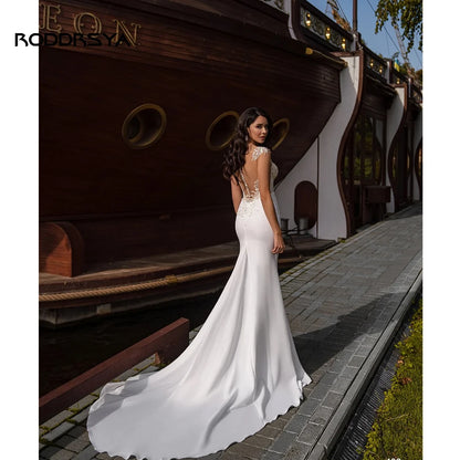 Vestido de novia bohemio sexy para mujer 2025 Apliques de encaje