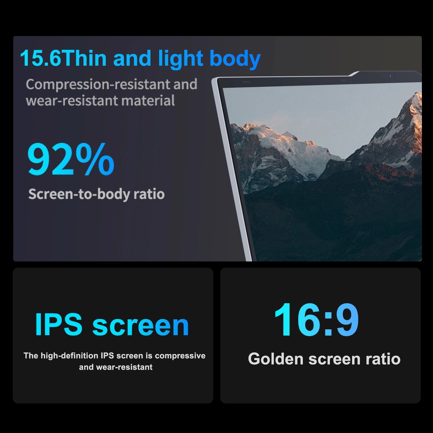 Computadora portátil Erilles de 15.6" con Intel Core i3 6100U, Windows 11, 16 GB