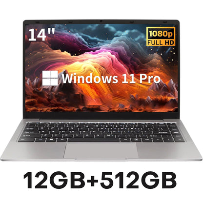 Computadora portátil Erilles Ultra Slim con Windows 11, 14.1", 12 GB de RAM