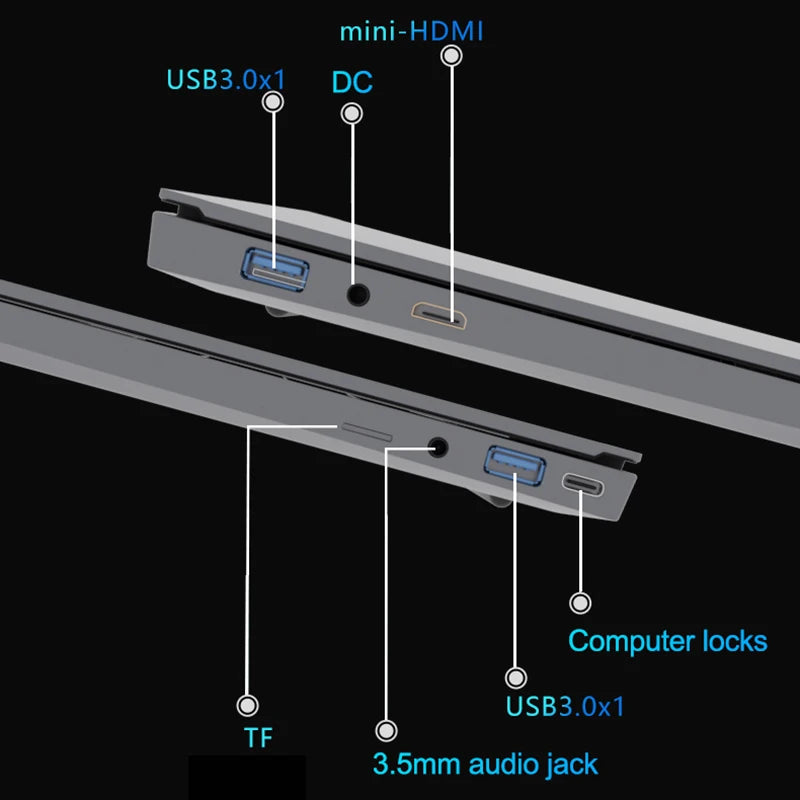 Computadora portátil Erilles de 15.6" con Intel Core i3 6100U, Windows 11, 16 GB