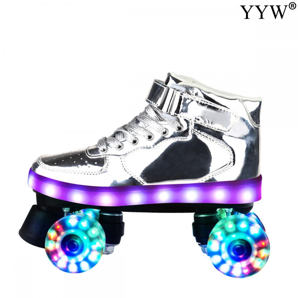 Patines Flash de 4 ruedas de poliuretano para adultos y niños