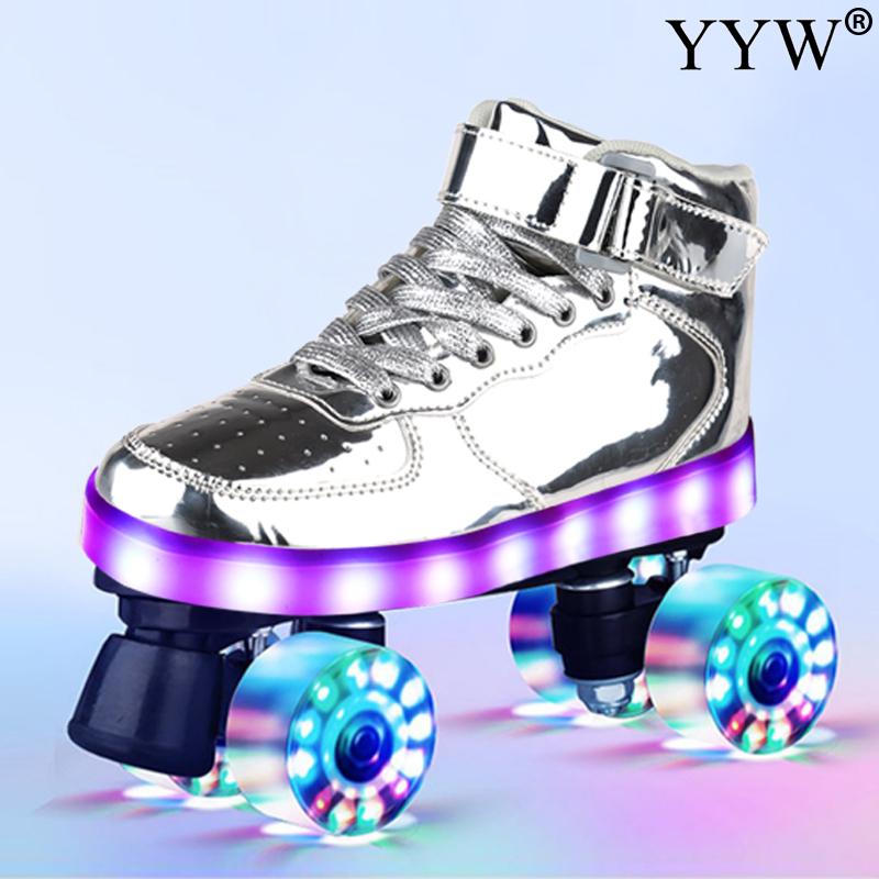 Patines Flash de 4 ruedas de poliuretano para adultos y niños