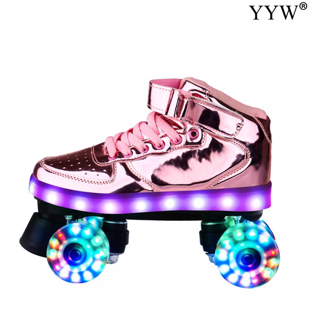Patines Flash de 4 ruedas de poliuretano para adultos y niños