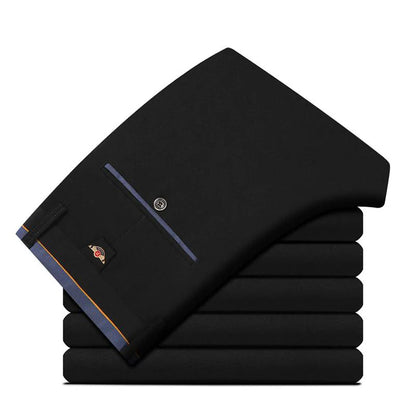 Pantalones de traje para hombre, elegantes pantalones de vestir