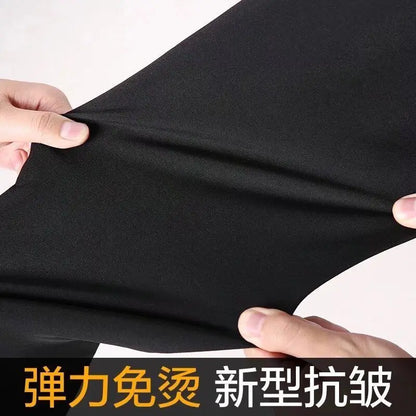 Pantalones de traje elásticos para hombre, pantalones de oficina