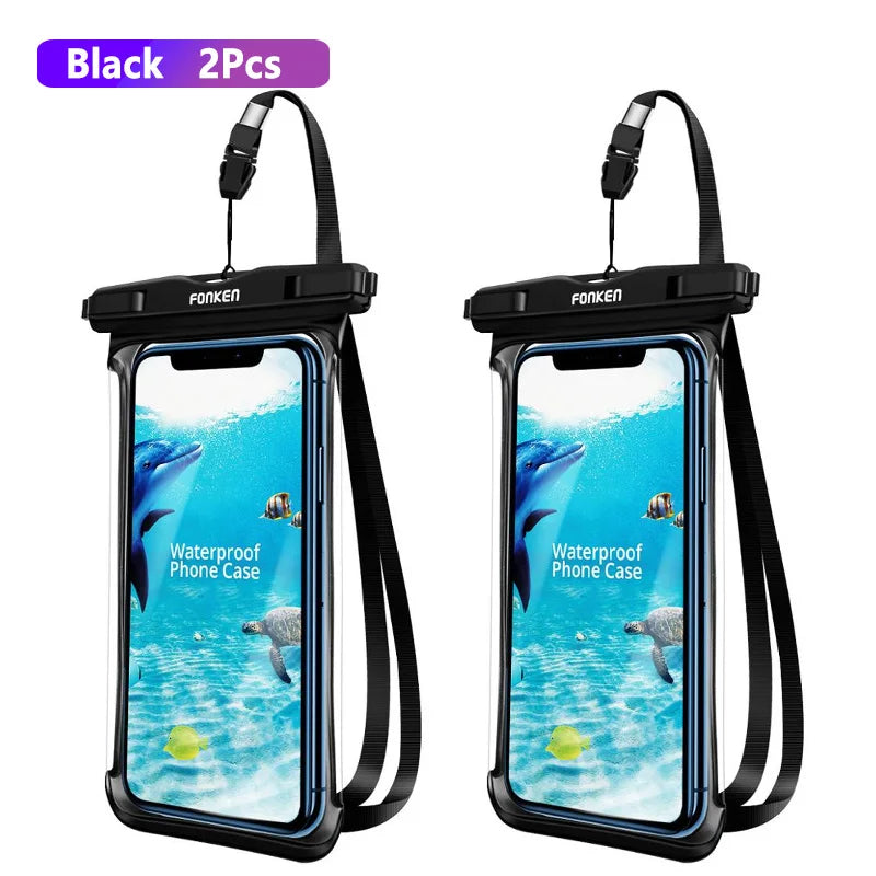Funda impermeable FONKEN para teléfono, transparente, para la nieve