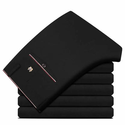 Pantalones de traje para hombre, elegantes pantalones de vestir