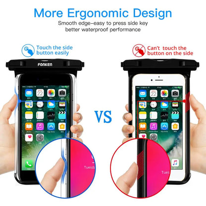 Funda impermeable FONKEN para teléfono, transparente, para la nieve