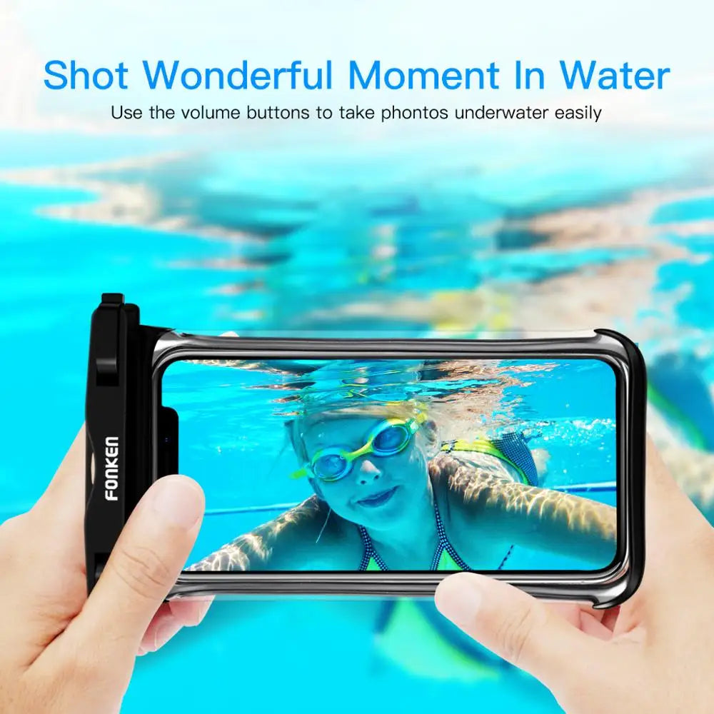 Funda impermeable FONKEN para teléfono, transparente, para la nieve
