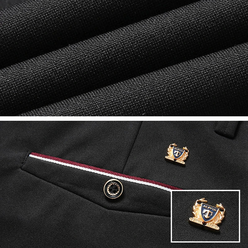 Pantalones de traje para hombre, elegantes pantalones de vestir