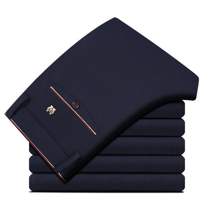 Pantalones de traje para hombre, elegantes pantalones de vestir