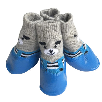 Juego de 4 botas de invierno para mascotas, cálidas, impermeables
