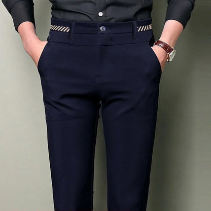 Pantalones de traje elásticos para hombre, pantalones de oficina