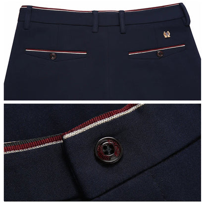 Pantalones de traje para hombre, elegantes pantalones de vestir