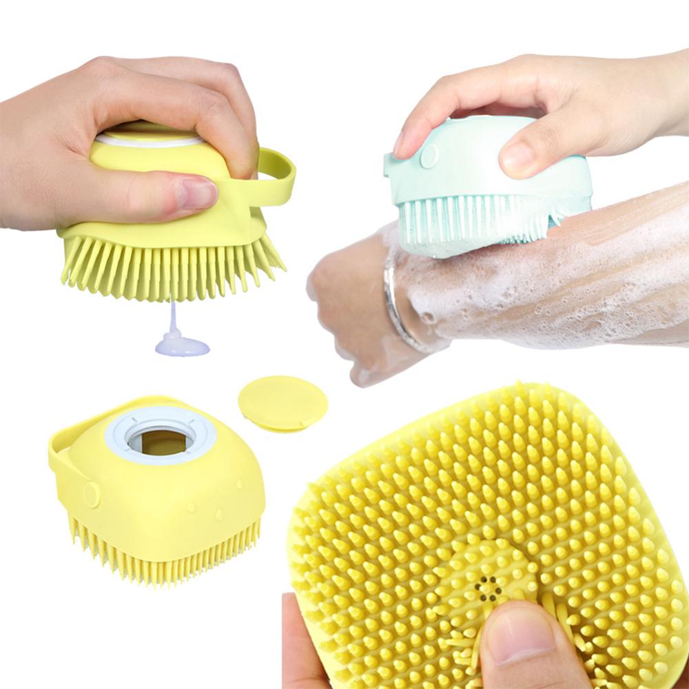 Cepillo de baño para perros y gatos, cepillo de masaje de silicona