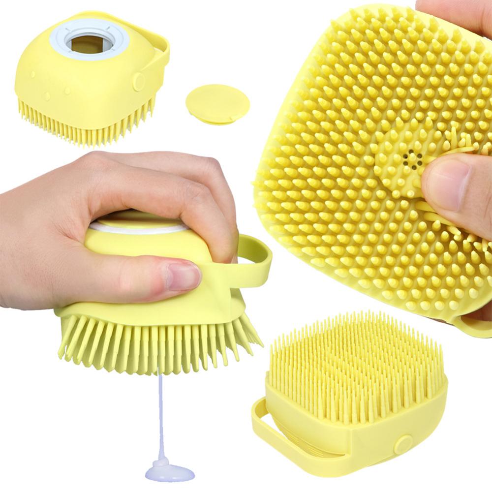 Cepillo de baño para perros y gatos, cepillo de masaje de silicona