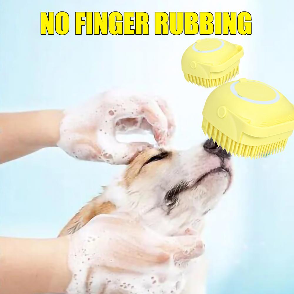 Cepillo de baño para perros y gatos, cepillo de masaje de silicona