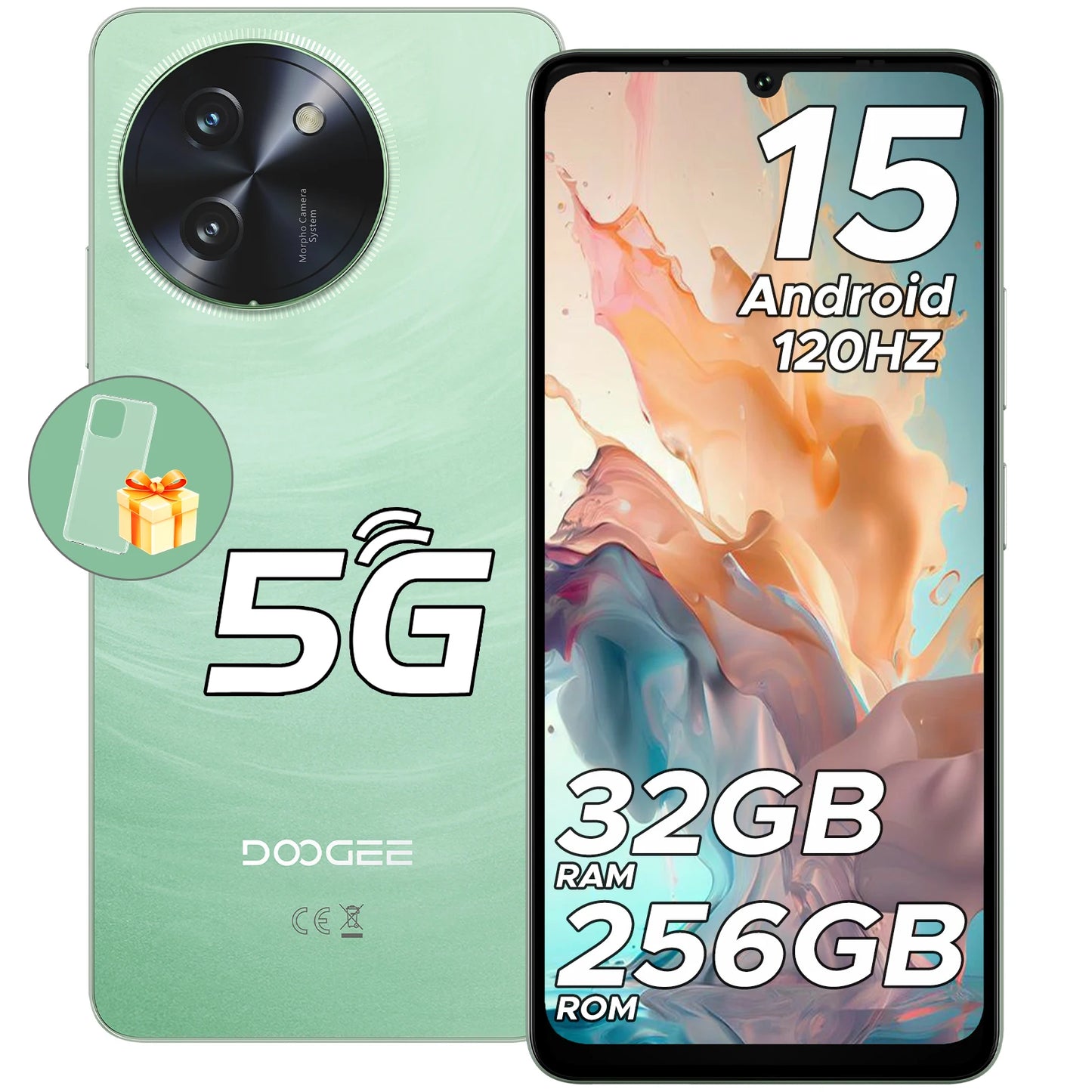 Doogee Note59 Pro Android 15 5g Smartphone 6.75"" Hd+ Mobile Phone 8Gb