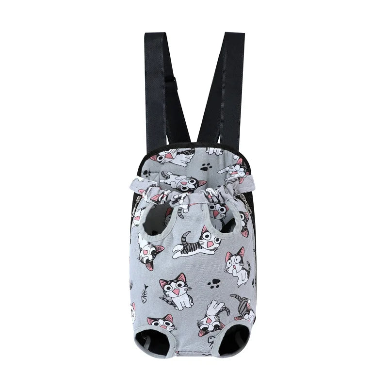 Bolsa de transporte ajustable para gatos, mochila de doble hombro para mascota
