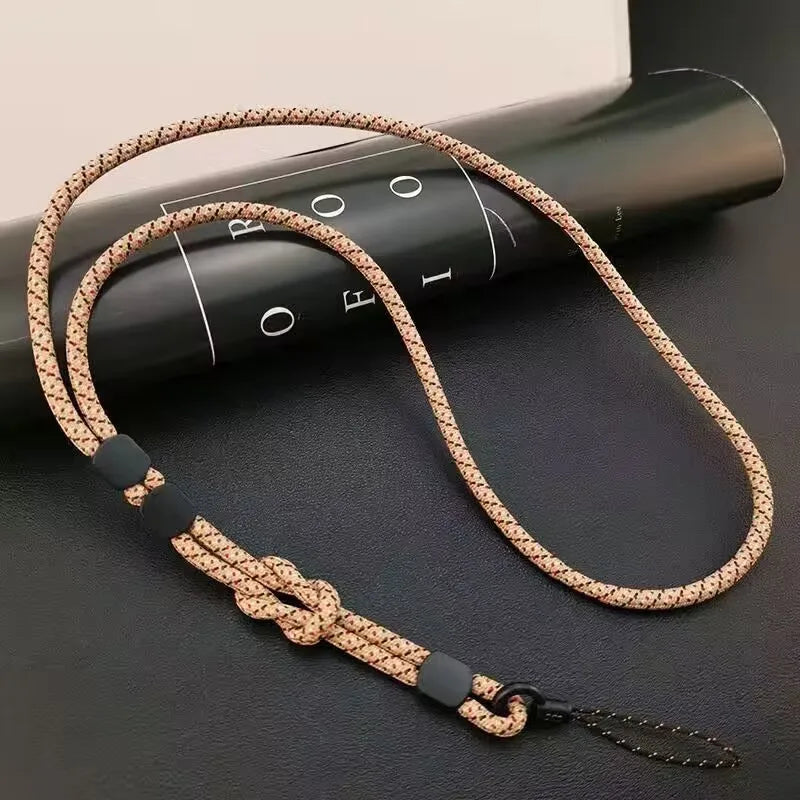 Cadena larga para colgar en el cuello, tejida a mano, para teléfono móvil
