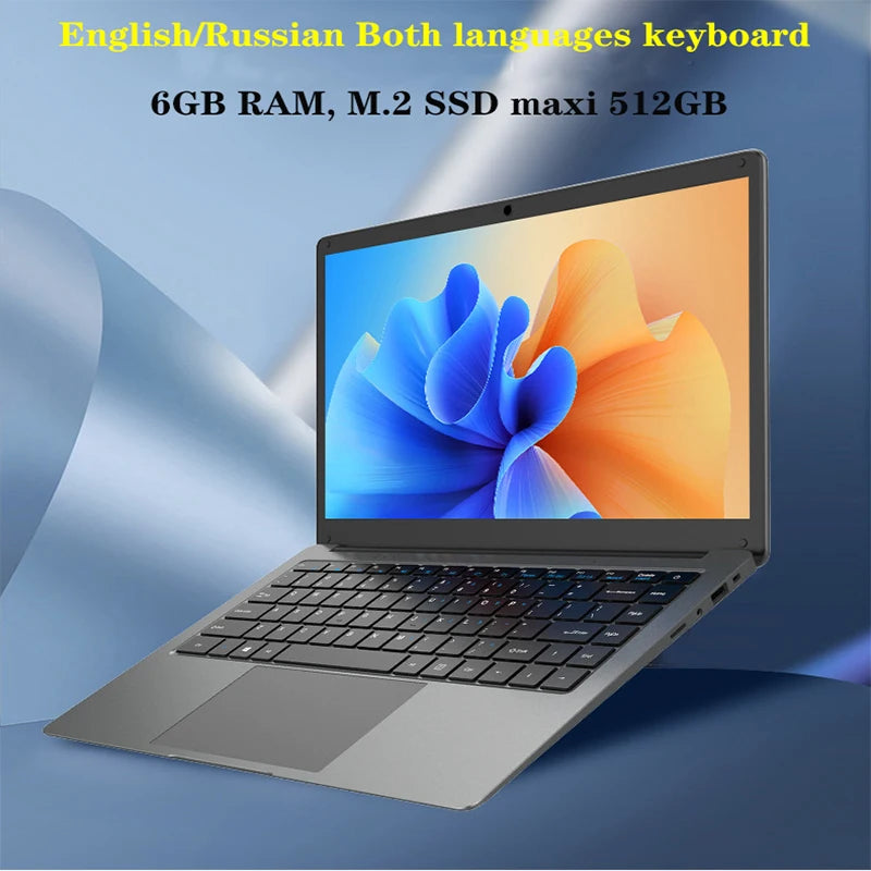 Portátil GMOLO delgado de 14 pulgadas, 6 GB de RAM, SSD M.2, 64 GB