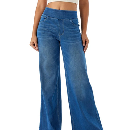 Pantalones vaqueros anchos de talla grande para mujer