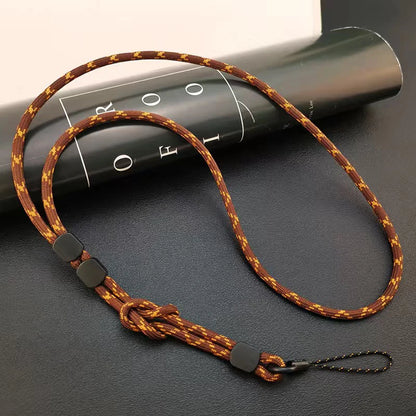 Cadena larga para colgar en el cuello, tejida a mano, para teléfono móvil
