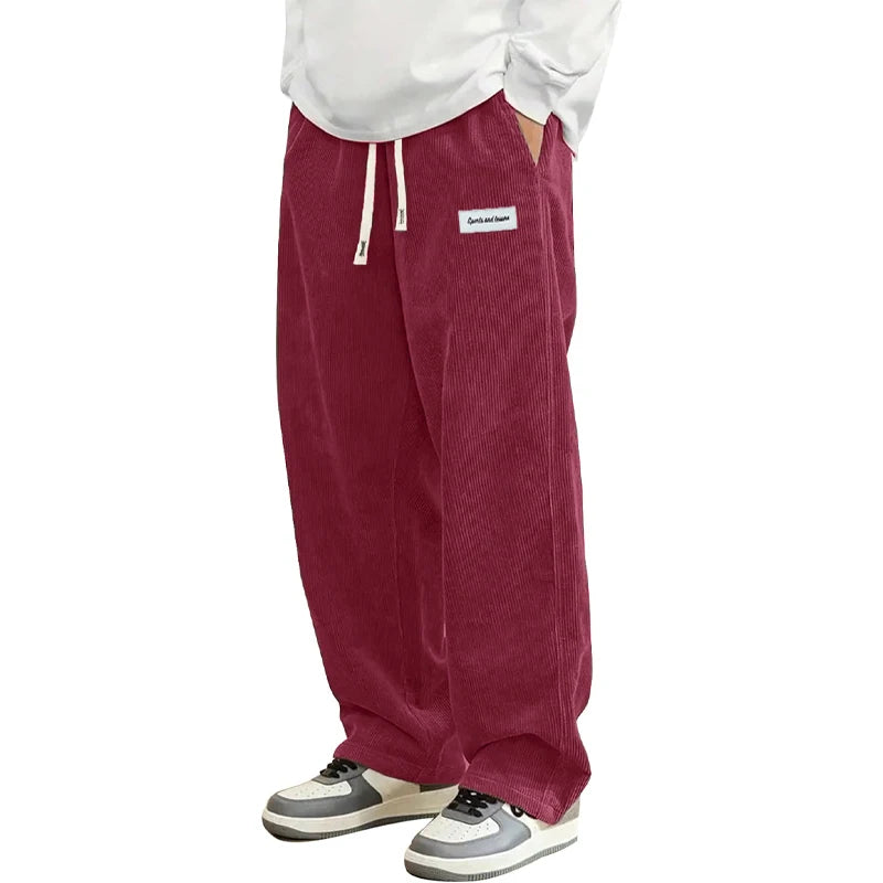 Pantalones casuales de pana de otoño para hombre, pantalones de chándal