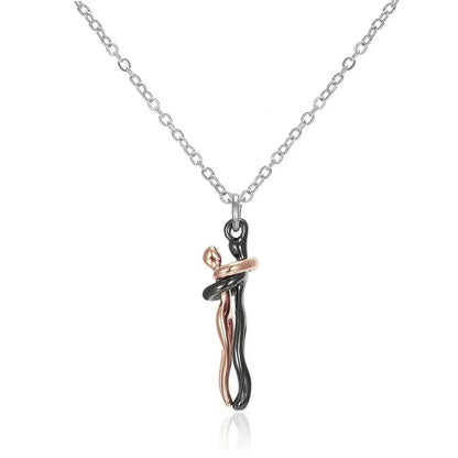 Collar de moda con colgante de abrazo para hombre y mujer, gargantilla