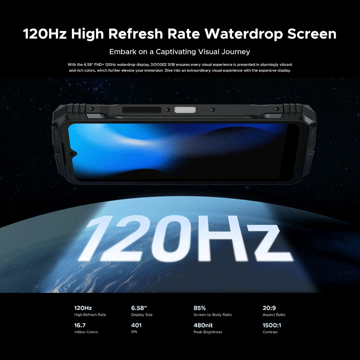 [Estreno mundial] Smartphone robusto DOOGEE S118 de 20 GB (8 GB + 12 GB