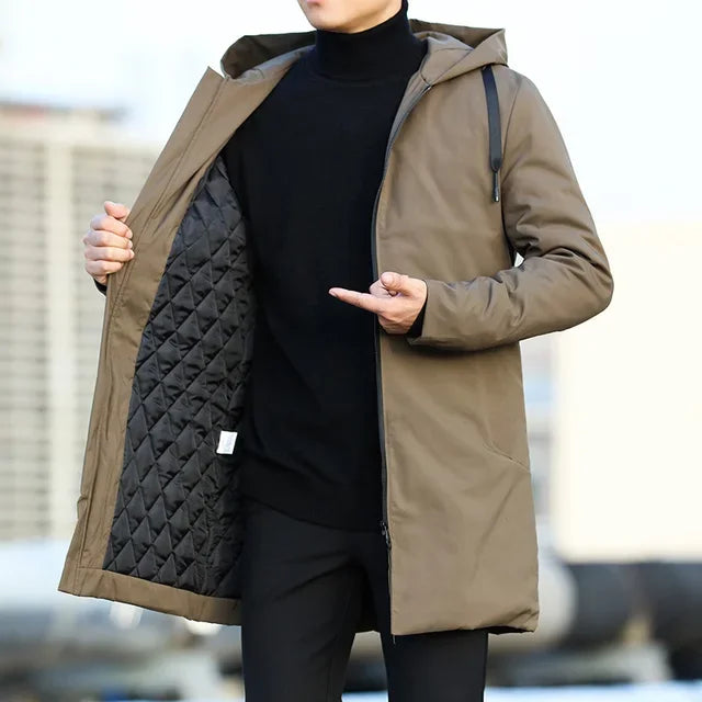 Gabardina de otoño e invierno para hombre, cortavientos, chaqueta de abrigo