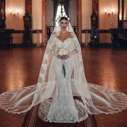 Vestidos de novia elegantes de sirena personalizados Flavinke 2025