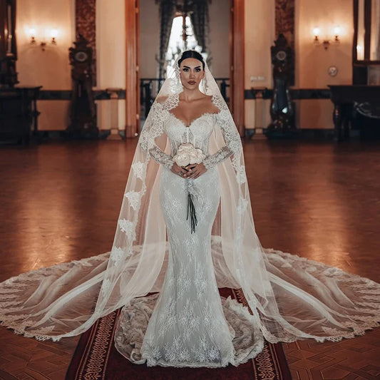 Vestidos de novia elegantes de sirena personalizados Flavinke 2025