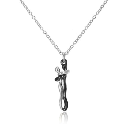 Collar de moda con colgante de abrazo para hombre y mujer, gargantilla