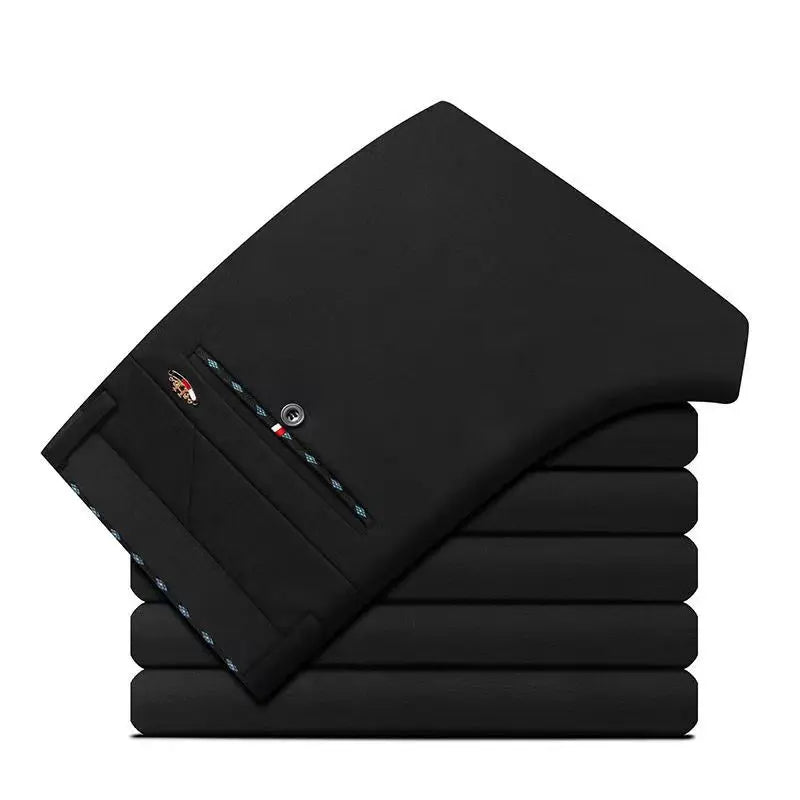 Pantalones de traje para hombre, elegantes pantalones de vestir