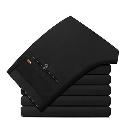 Pantalones de traje para hombre, elegantes pantalones de vestir
