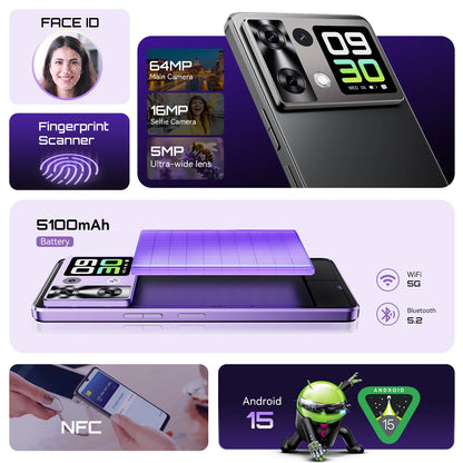 Smartphone Android 15 Cubot P90, pantalla de 6,88 pulgadas y 120 Hz, 24 GB