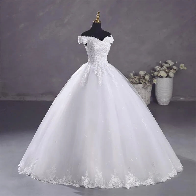 Vestidos de novia Ashley Gloria en blanco puro, elegante vestido de fiesta