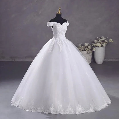 Vestidos de novia Ashley Gloria en blanco puro, elegante vestido de fiesta